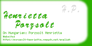 henrietta porzsolt business card